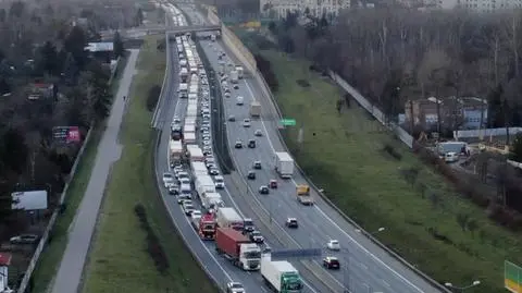 Zderzenie dwóch tirów na S8