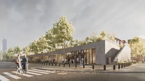 Wizualizacja pawilonu od strony Towarowej