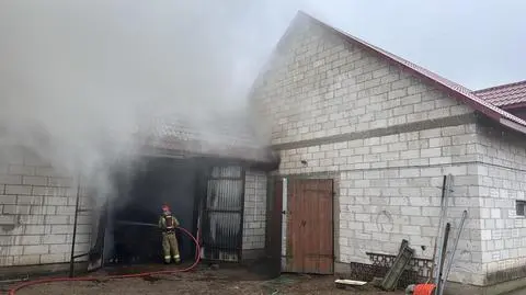 Pożar budynku gospodarczego pod Wyszkowem