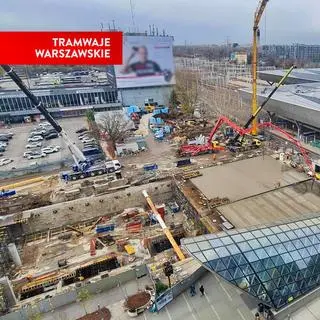 Budowa podziemnego przystanku tramwajowego na Warszawie Zachodniej