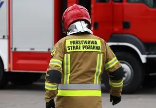 Pożar w sklepie z artykułami BHP