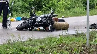 Wypadek z udziałem motocyklisty 
