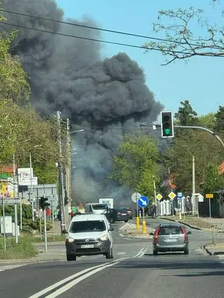 Pożar w miejscowości Brok
