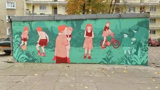 Mural "Dzieci Muranowa" w alei "Solidarności"