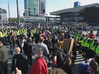 Protest przedsiębiorców w centrum