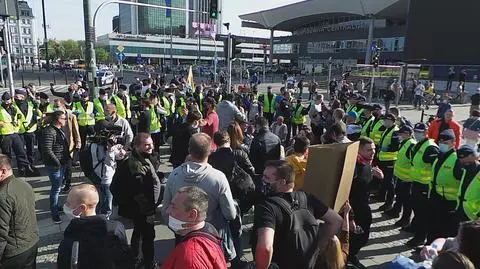 Protest przedsiębiorców w centrum