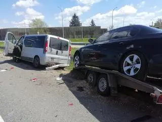 Zderzenie na S8 na wysokości miejscowości Niegów