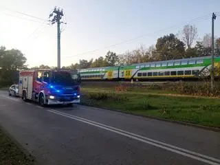 Potrącenie przez pociąg w Wesołej 