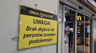 Przejście pod peronami na Dworcu Zachodnim wciąż zamknięte