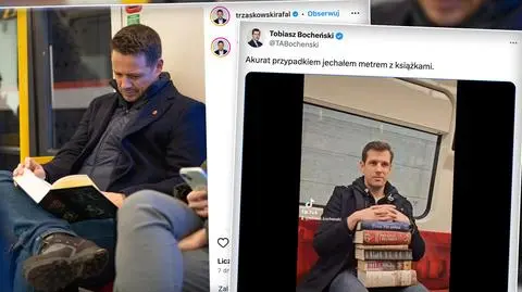 Literatura podziemna. Trzaskowski i Bocheński z książkami w metrze