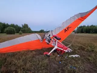 Wypadek pilota motolotni pod Żyrardowem