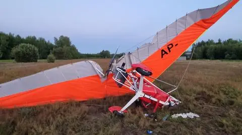 Wypadek pilota motolotni pod Żyrardowem