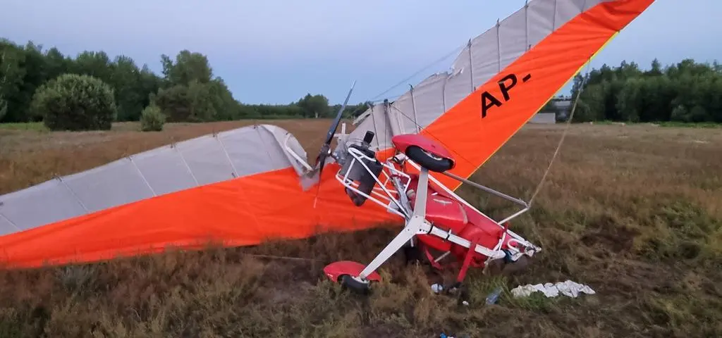 Wypadek pilota motolotni. Maszyna runęła na ziemię