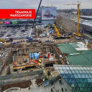 Budowa podziemnego przystanku tramwajowego na Warszawie Zachodniej