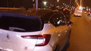 Zderzenie trzech aut na S8