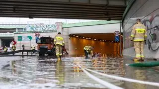 Zalany tunel przy lotnisku Okęcie