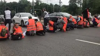 Aktywiści zablokowali aleję "Solidarności"