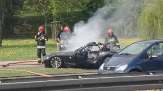 Pożar sportowego BMW