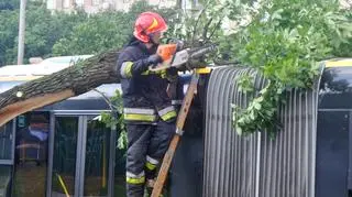 Akcja strażaków przy Czerniakowskiej