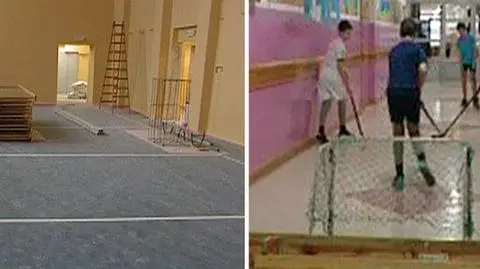 Ćwiczą na korytarzu, bo od wakacji trwa remont
