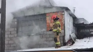 Pożar budynku gospodarczego