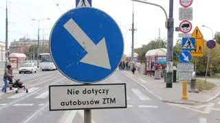 Znaki drgowe na trasie W-Z