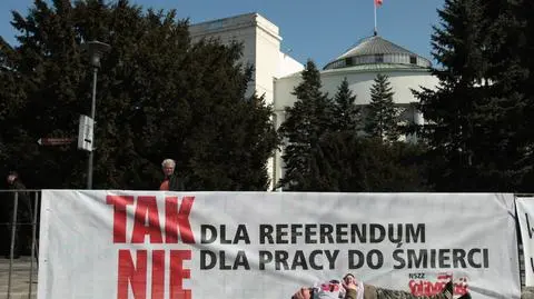 Związkowcy przed Sejmem