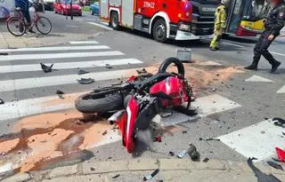 Wypadek z udziałem motocyklisty 