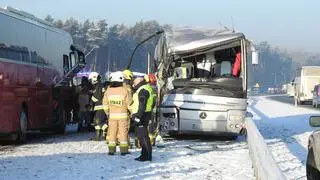 Zderzenie autokarów w Otwocku