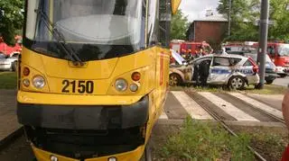 Radiowóz zderzył się z tramwajem