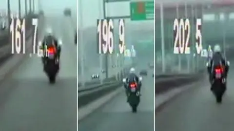 202,5 km/h Trasą Siekierkowską. Rajd motocyklisty w oku policyjnej kamery