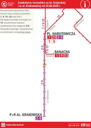 Zmiany tras tramwajów