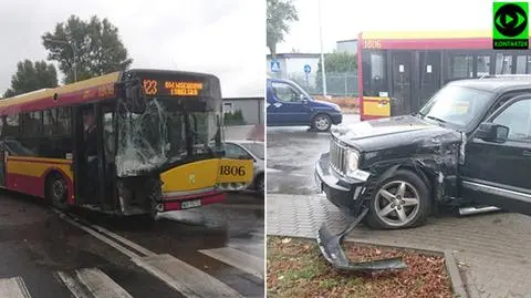 Autobus zderzył się z jeepem