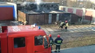 Pożar w warsztacie przy ulicy Wittiga