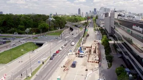 Budowa trasy tramwajowej na Kasprzaka. Ułożyli pierwsze szyny 