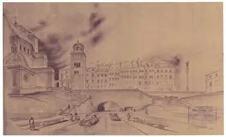 Szkic Trasy W-Z autorstwa Zygmunta Stępińskiego, 1948 