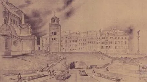 Szkic Trasy W-Z autorstwa Zygmunta Stępińskiego, 1948 