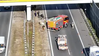 Wypadek z udziałem motocyklisty na A2