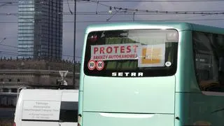 Protest branży autokarowej w Warszawie