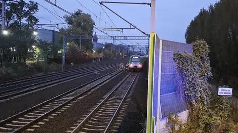 Potrącenie przez pociąg w Pruszkowie