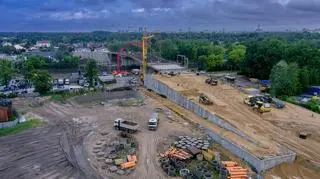 Betonowanie wiaduktu w Rembertowie