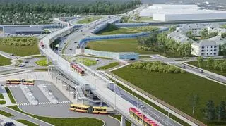 Wizualizacja tramwaju na Zieloną Białołękę 
