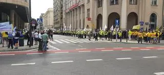 Protest górników i energetyków w centrum Warszawy