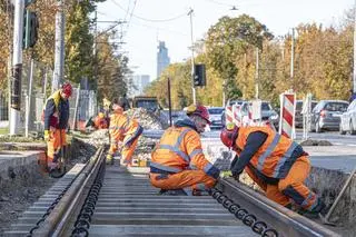 Doraźne prace remontowe przy torowisku w ciągu alei Waszyngtona