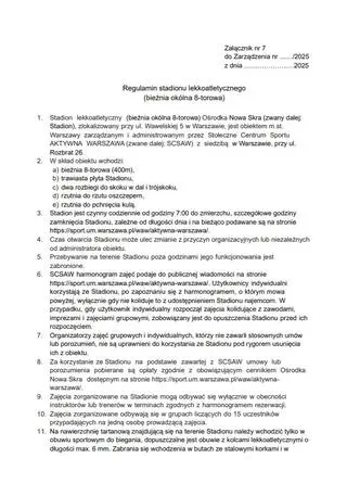 Regulamin korzystania z obiektu Skry