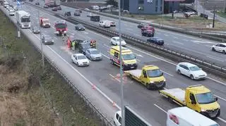 Zderzenie na S8 na węźle Konotopa 