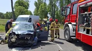 Cztery osoby ranne w wypadku na drodze krajowej