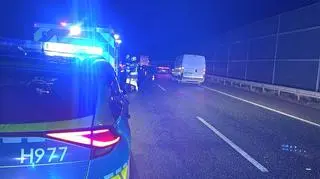 Zderzenie trzech aut na A2