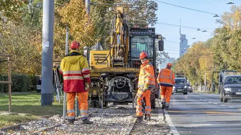 Doraźne prace remontowe przy torowisku w ciągu alei Waszyngtona