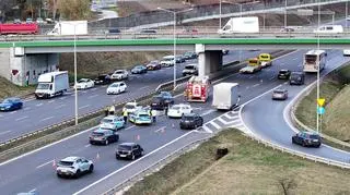 Wypadek na S8 w Wypędach 